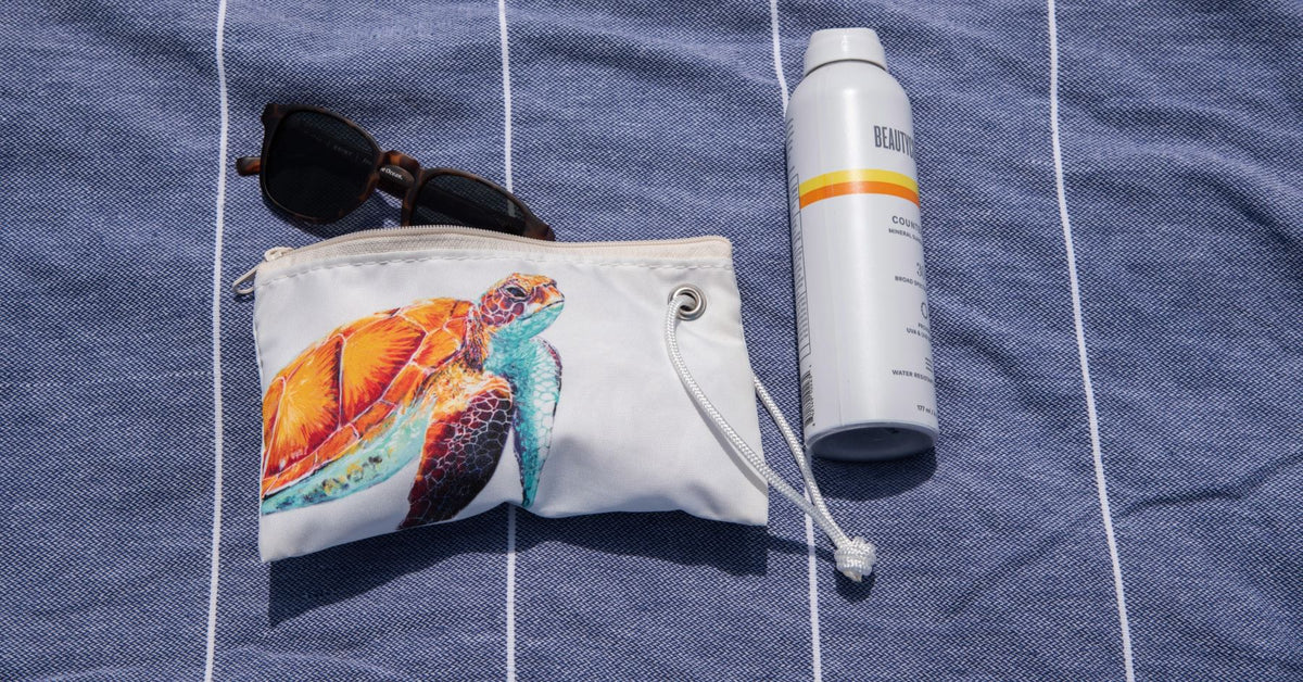 Sea Turtle Wristlet bag for sunglasses phone and beach stuff