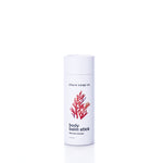 A white cylindrical container labeled Shore Soap Co. Mermaid Kisses Eco-Friendly Body Balm, adorned with a red coral graphic, is displayed against a plain white background. This natural moisturizer is part of Shore Soap Cos handcrafted personal care products collection. by Sea Bags