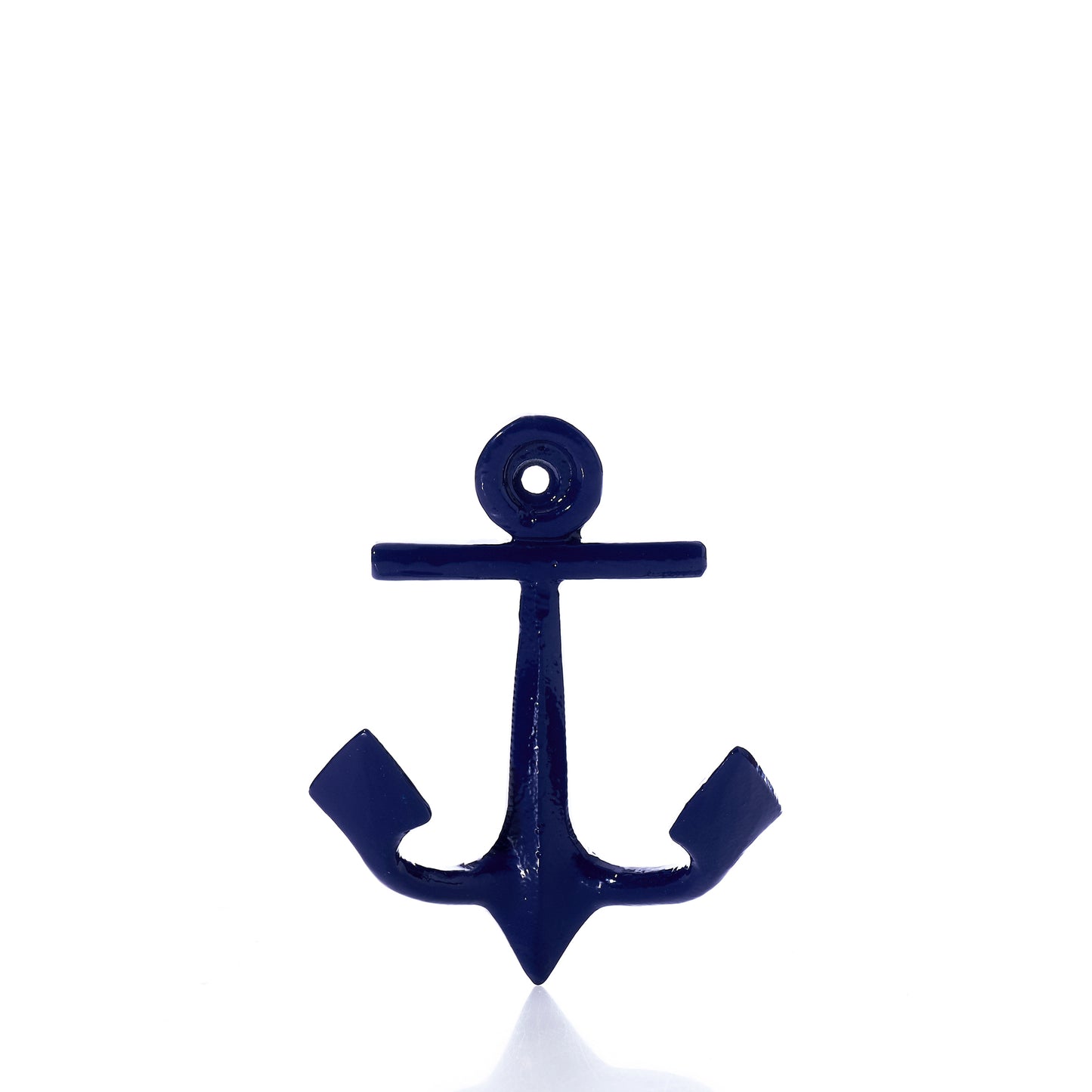 The Batela USA Inc Navy Anchor Wall Hook features a dark blue metal anchor set against a white background, making it an ideal piece of nautical décor for any coastal entryway. by Sea Bags