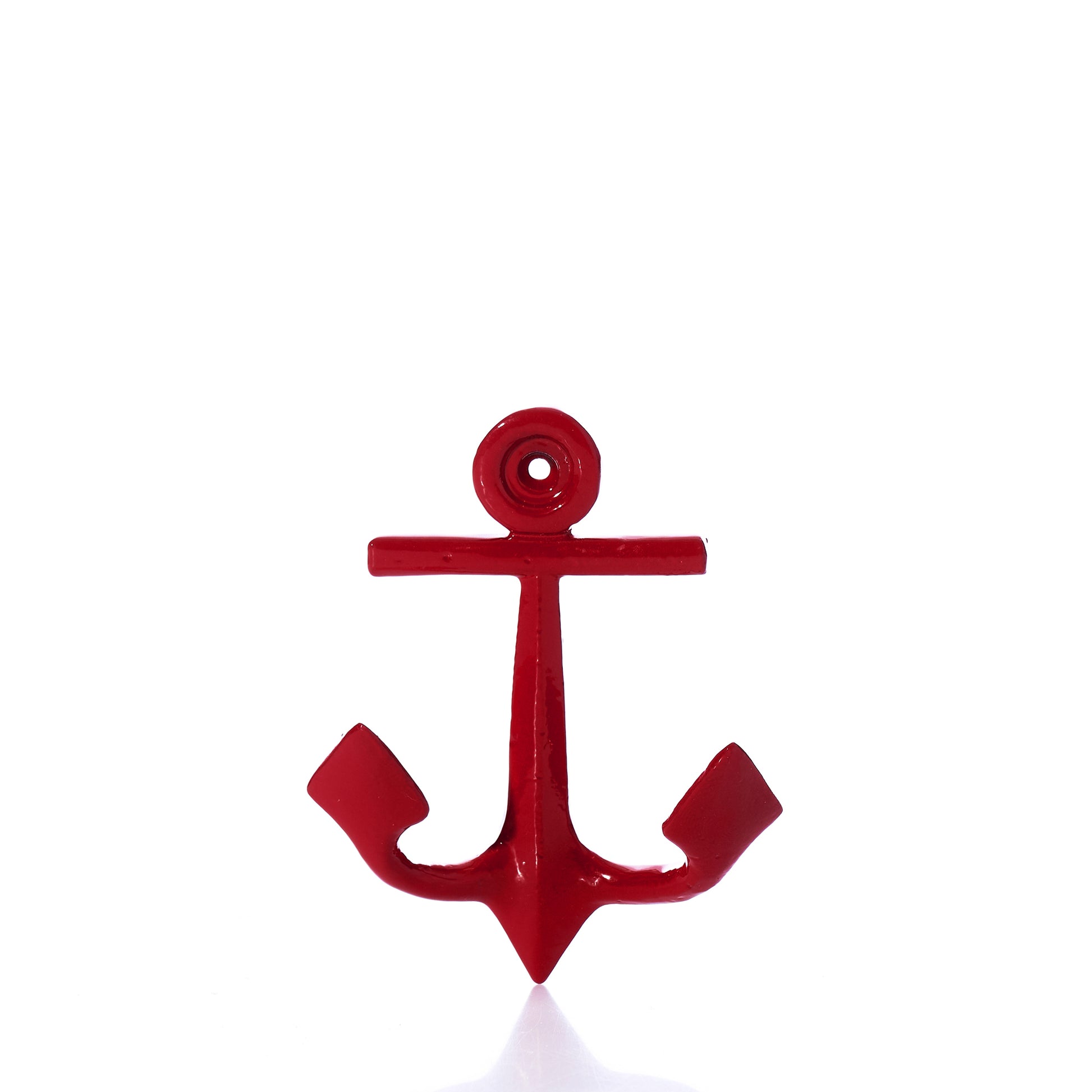 The Red Anchor Wall Hook by Batela USA Inc is centered against a plain white background, making it a perfect piece for coastal décor or as an entryway organizer. by Sea Bags