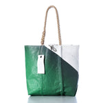 Vintage Green and White Medium Tote