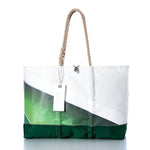 Vintage Green and White Ogunquit Beach Tote
