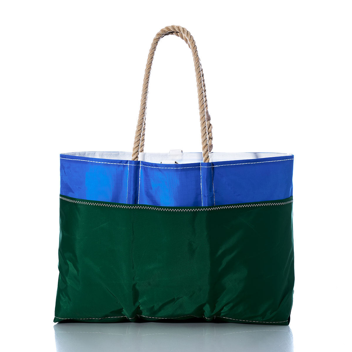 Vintage Blue and Green Ogunquit Beach Tote Alternate View