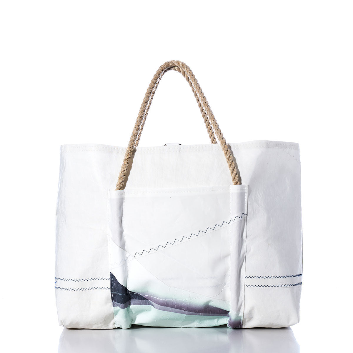 Vintage Green and White Wharf Tote Alternate View