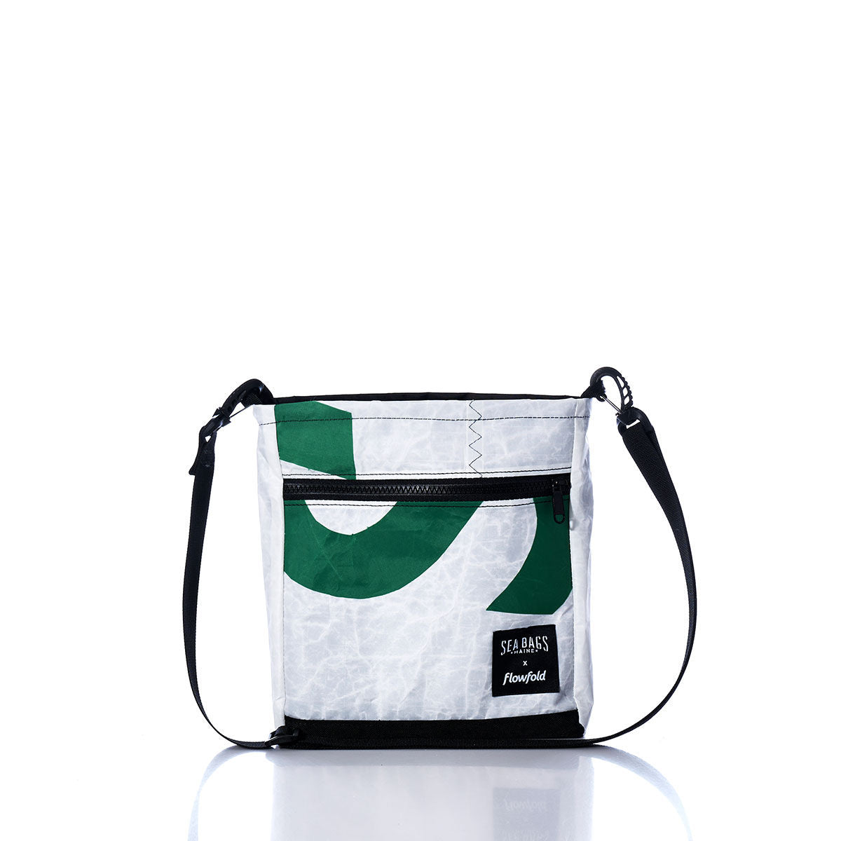 Vintage Green and White Small Voyager Crew Crossbody