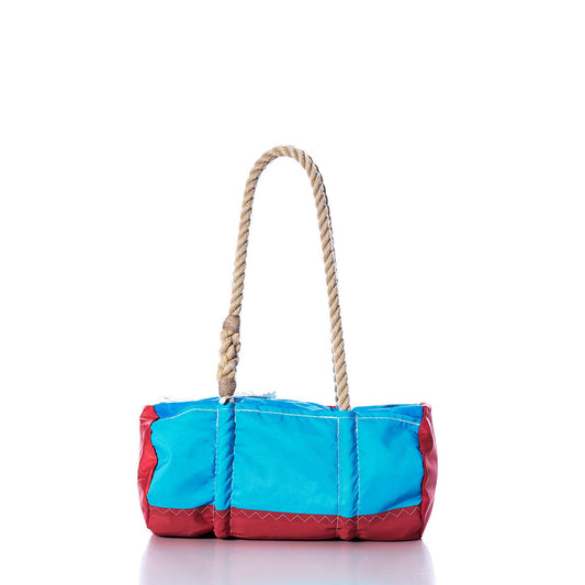 Vintage Blue and Red Baguette Bag
