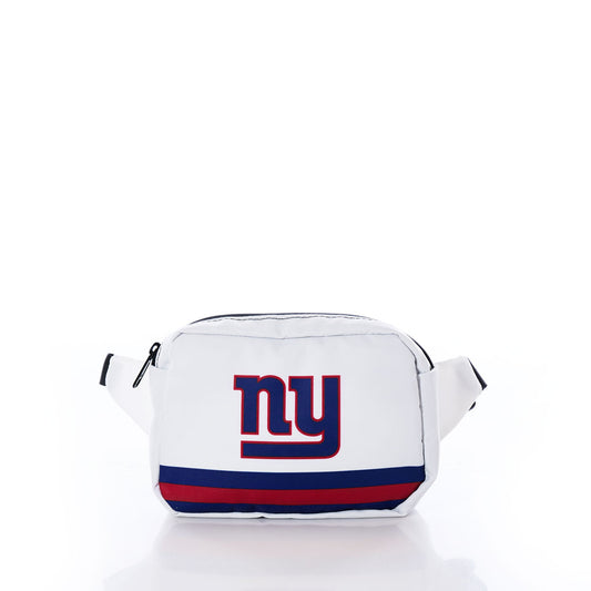 The Sea Bags New York Giants Belt Bag features a zippered pocket and displays the teams logo in bold blue and red, accented with a blue and red stripe at the bottom. Combining sporty flair with everyday convenience, this stylish belt bag is perfect for Giants fans. by Sea Bags